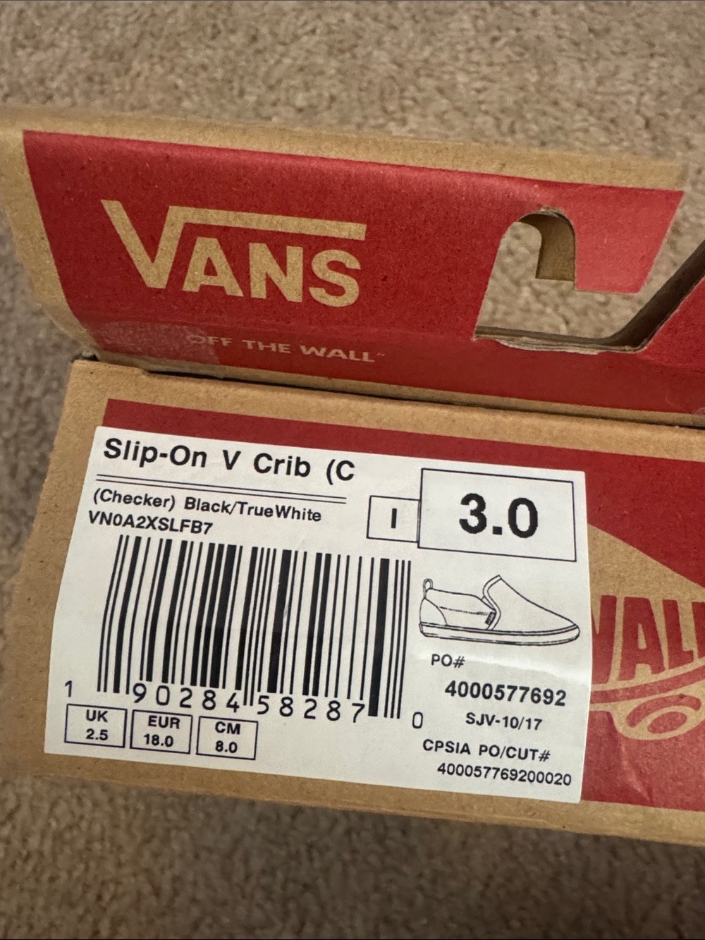 Vans Black & White Checkerboard Baby Slip-On Shoes. USED - Picture 11 of 12